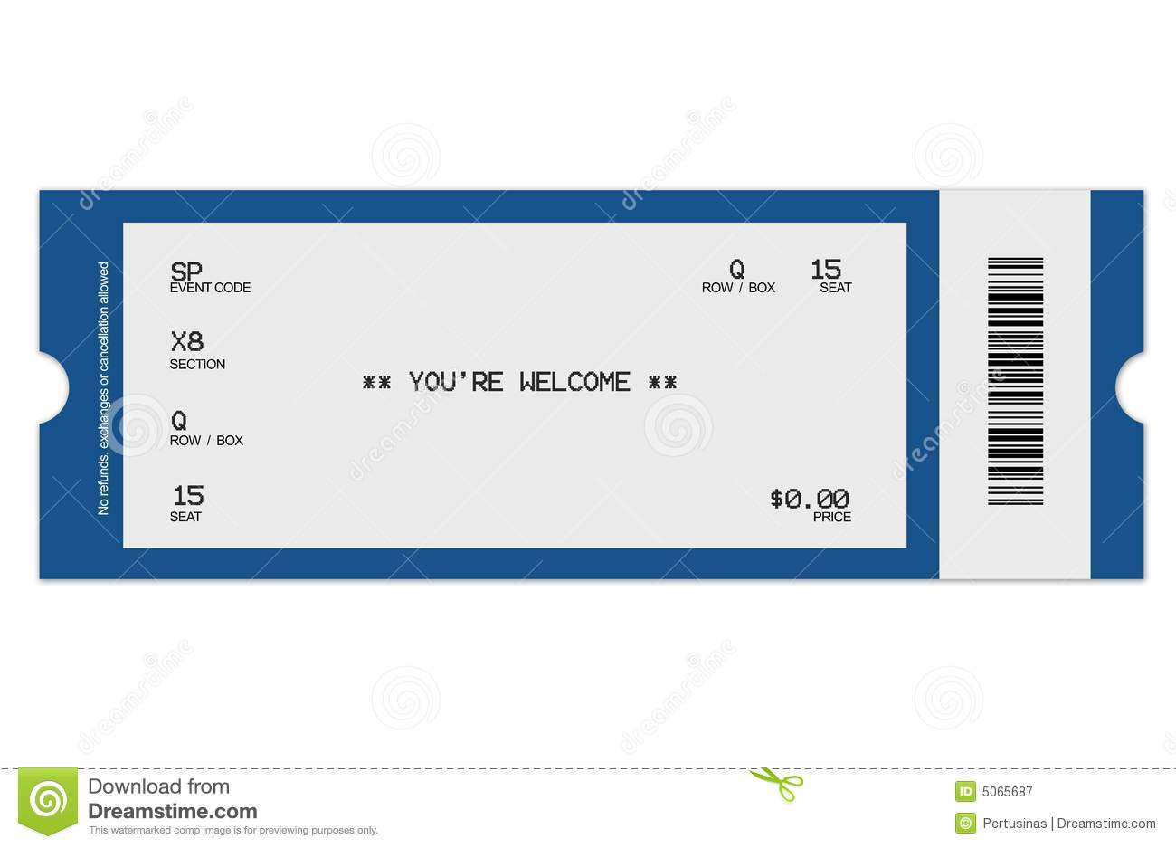 Event Ticket Royalty Free Stock Photography   Image  5065687