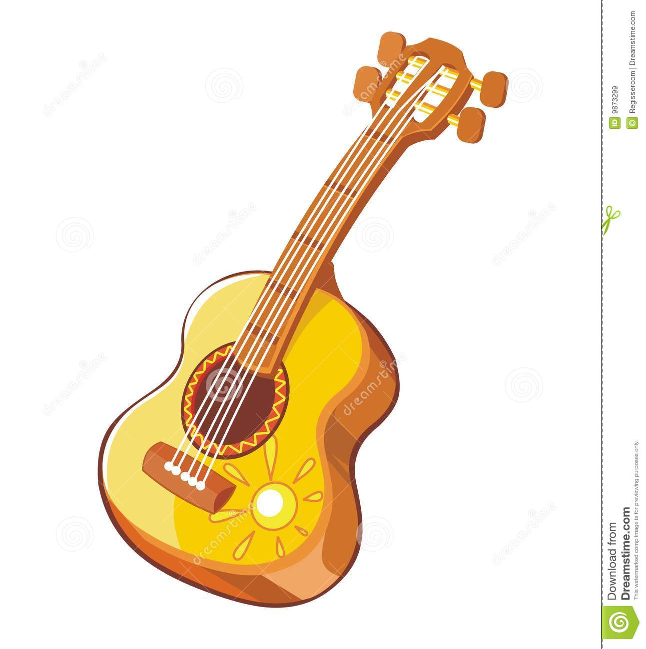 Illustration  Acoustic Guitar Musical Instrument  Isolated On White