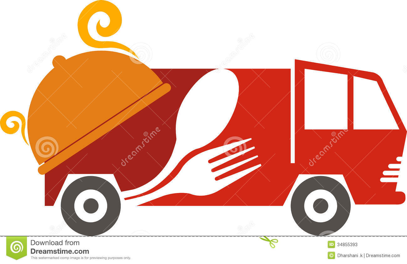 Illustration Art Of A Fast Food Vehicle Logo With Isolated Background