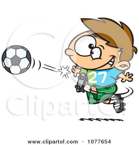 Kicking A Soccer Goal Clipart 1077654 Clipart Boy Kicking A Soccer    