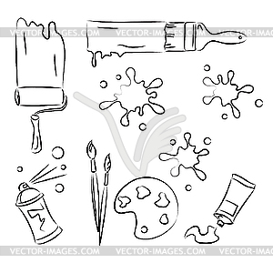Painting Tools   Vector Clipart