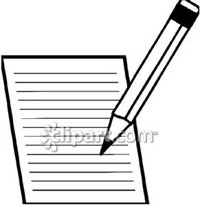 Pencil On A Piece Of Paper   Royalty Free Clipart Picture