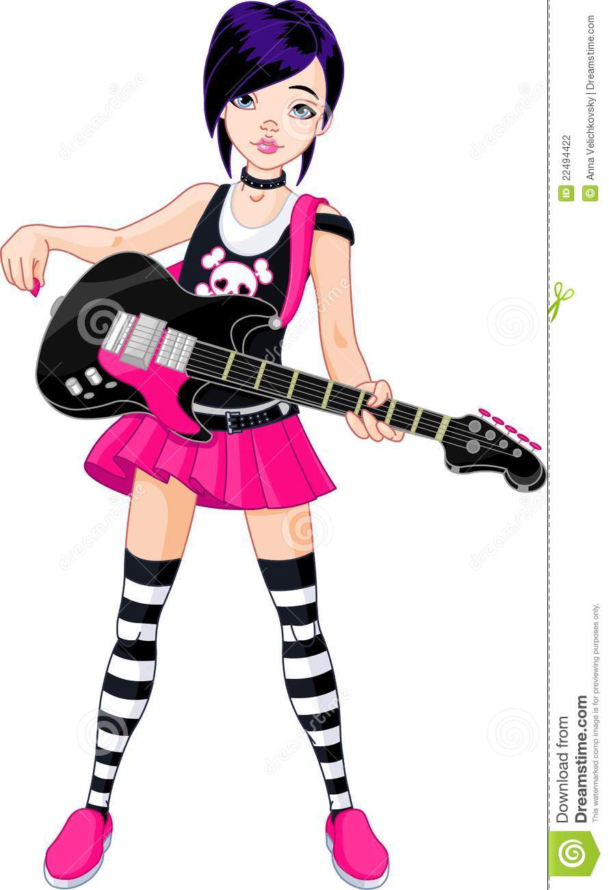 Rock Star Girl Playing Guitar Stock Photography   Image  22494422