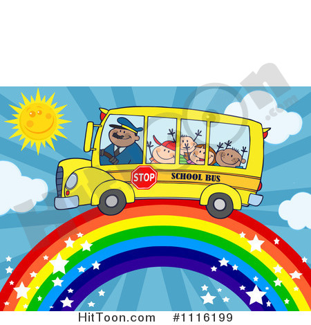 School Bus Clipart  1116199  Happy School Bus Driver And Children On A