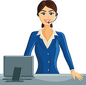 Smiling Receptionist Girl   Stock Illustration