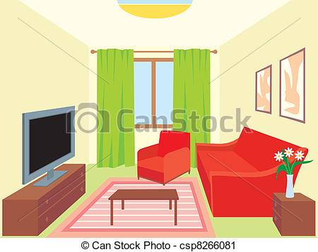 Vector Clip Art Of Living Room Csp8266081   Search Clipart