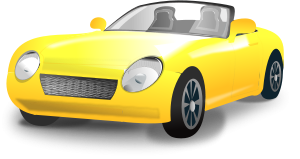 Yellow Convertible Sports Car Clipart