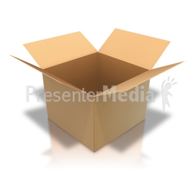 Brown Cardboard Box Open Angle Presentation Clipart