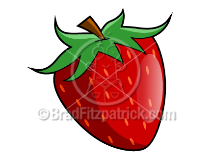 Cartoon Strawberry Clip Art   Strawberry Graphics   Clipart Strawberry