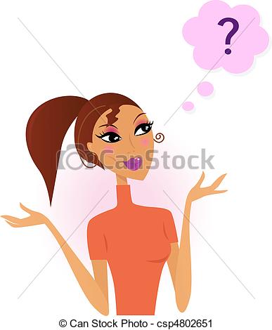 Clip Art Of Confused Woman With Question   Pretty Woman Is Confused