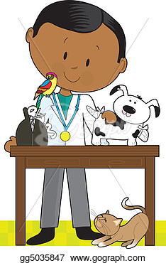Clipart   Black Vet And Pets  Stock Illustration Gg5035847   Gograph