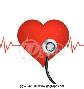 Clipart   Illustration Of Healthy Heart With Stethoscope On White