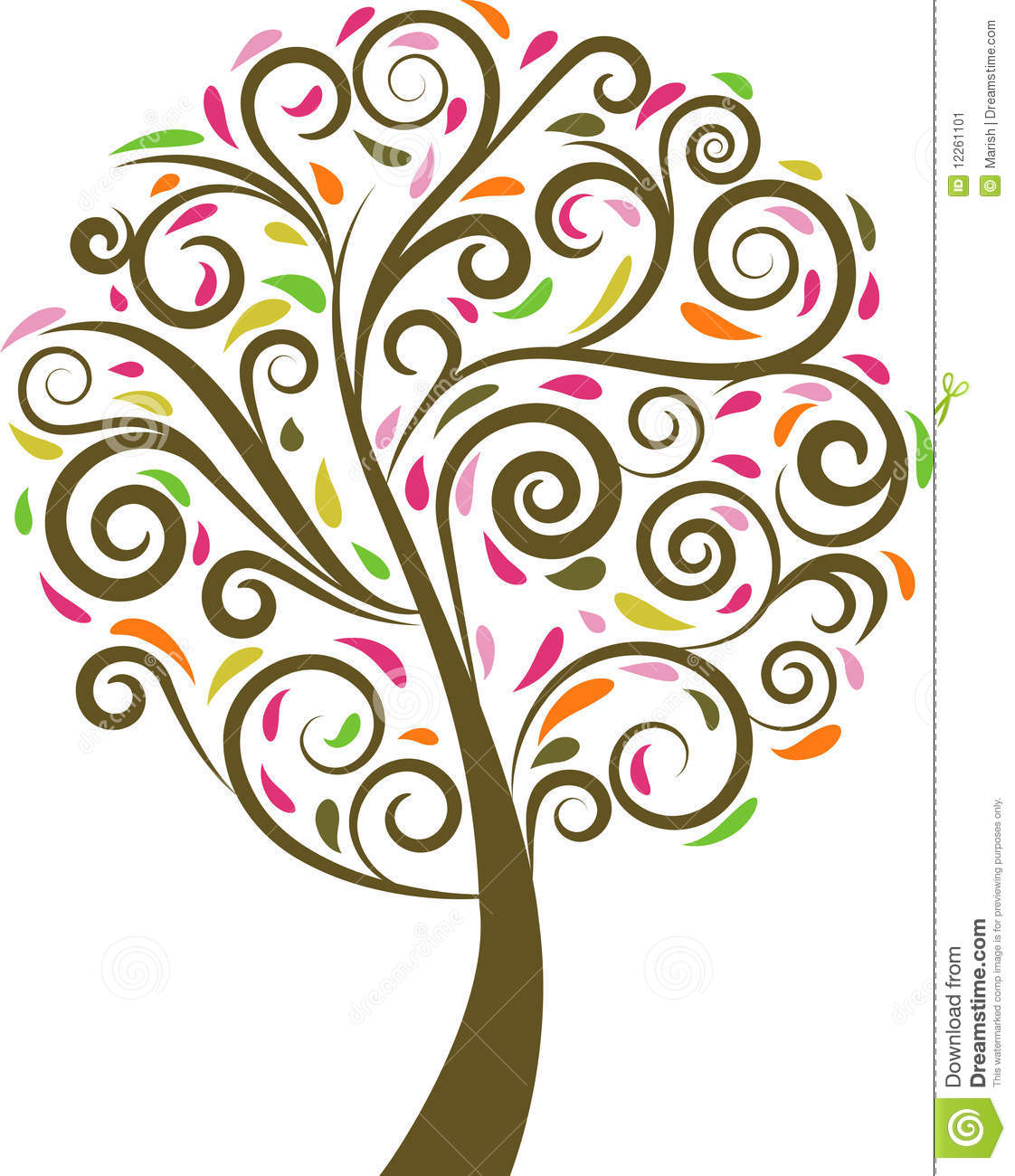Floral Swirl Tree Stock Image   Image  12261101