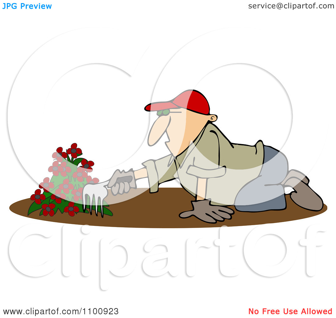 Girl Garden Gnome Clipart Clipart Man Raking Dirt In A