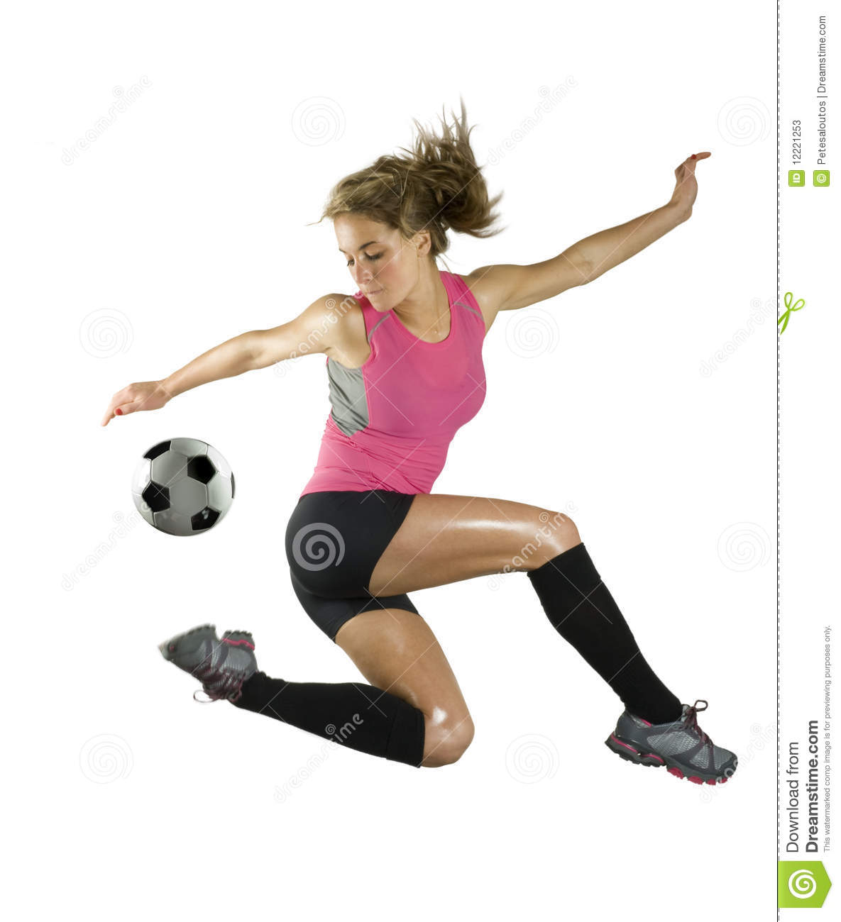 Girl Kicking Soccer Ball Clip Art Soccer Girl 12221253 Jpg