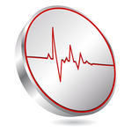 Heart Pulse Icon Heartbeat Ekg Pulse Tracing On Blue Background