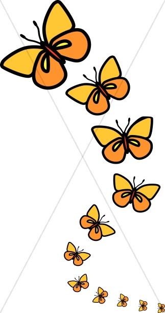 Line Of Butterflies Clipart