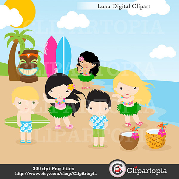 Luau Party Clip Art Tiki Luau Clipart Hawaii Clipart