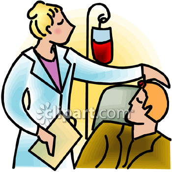Man Receiving A Blood Transfusion Royalty Free Clipart Image