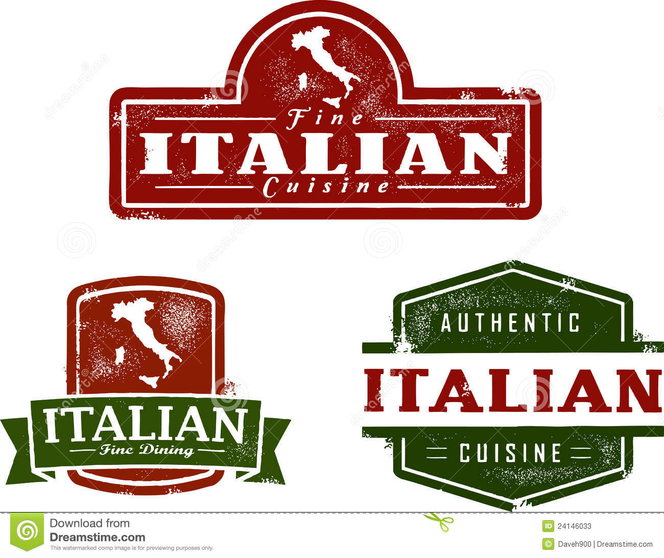 More Similar Stock Images Of   Italian Restaurant Vintage Stamps