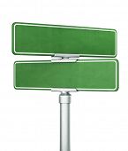 Pic Of Street Sign   3d Rendering Of Two Blank Signs Stacked Ontop Of    