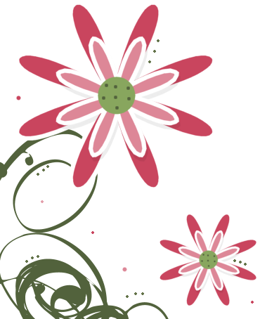Pink White Swirly Flower Clip Art Image A Left Corner Clip Art Image