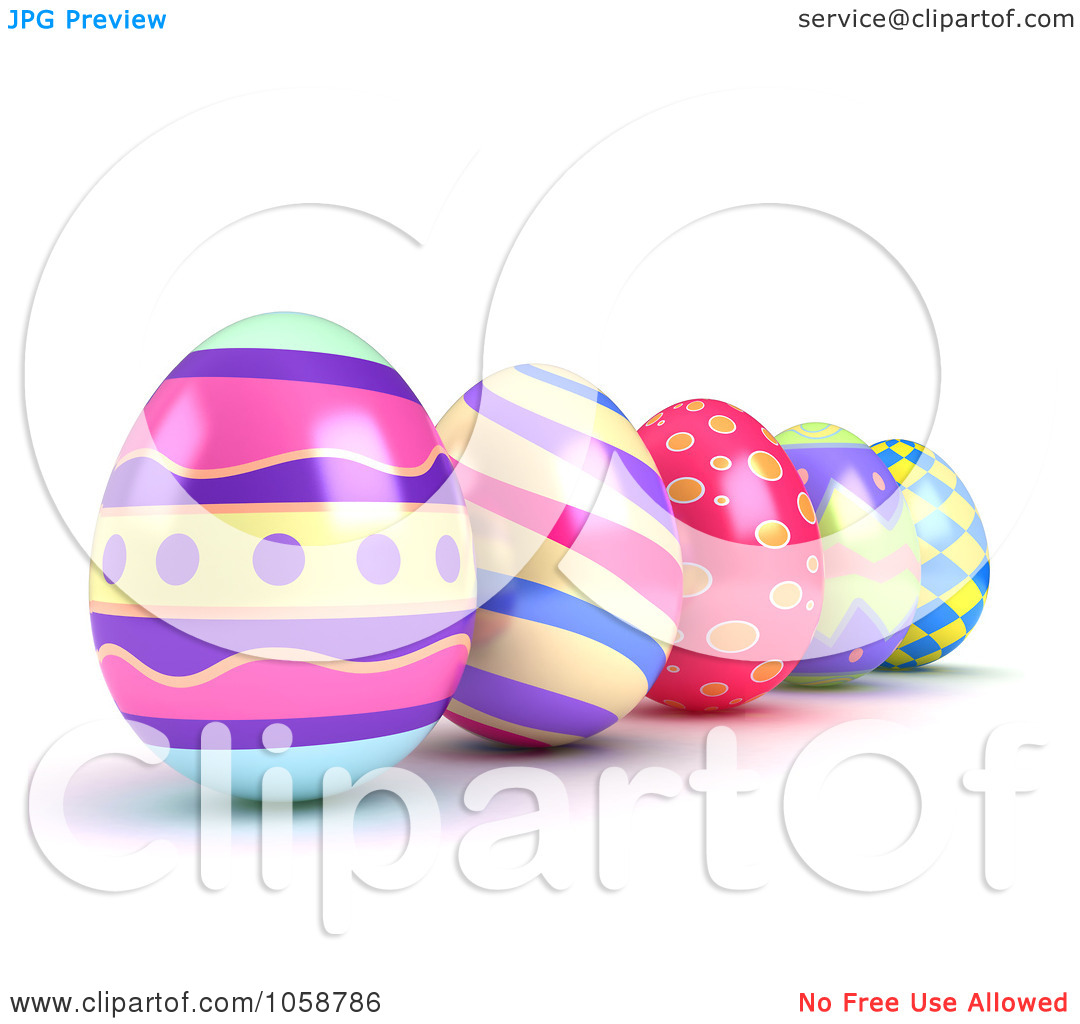 Royalty Free Cgi Clip Art Illustration Of A 3d Row Of Easter Eggs By