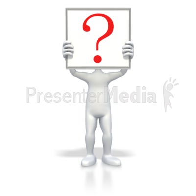 Stick Figure Holding Question Sign   Signs And Symbols   Great Clipart    