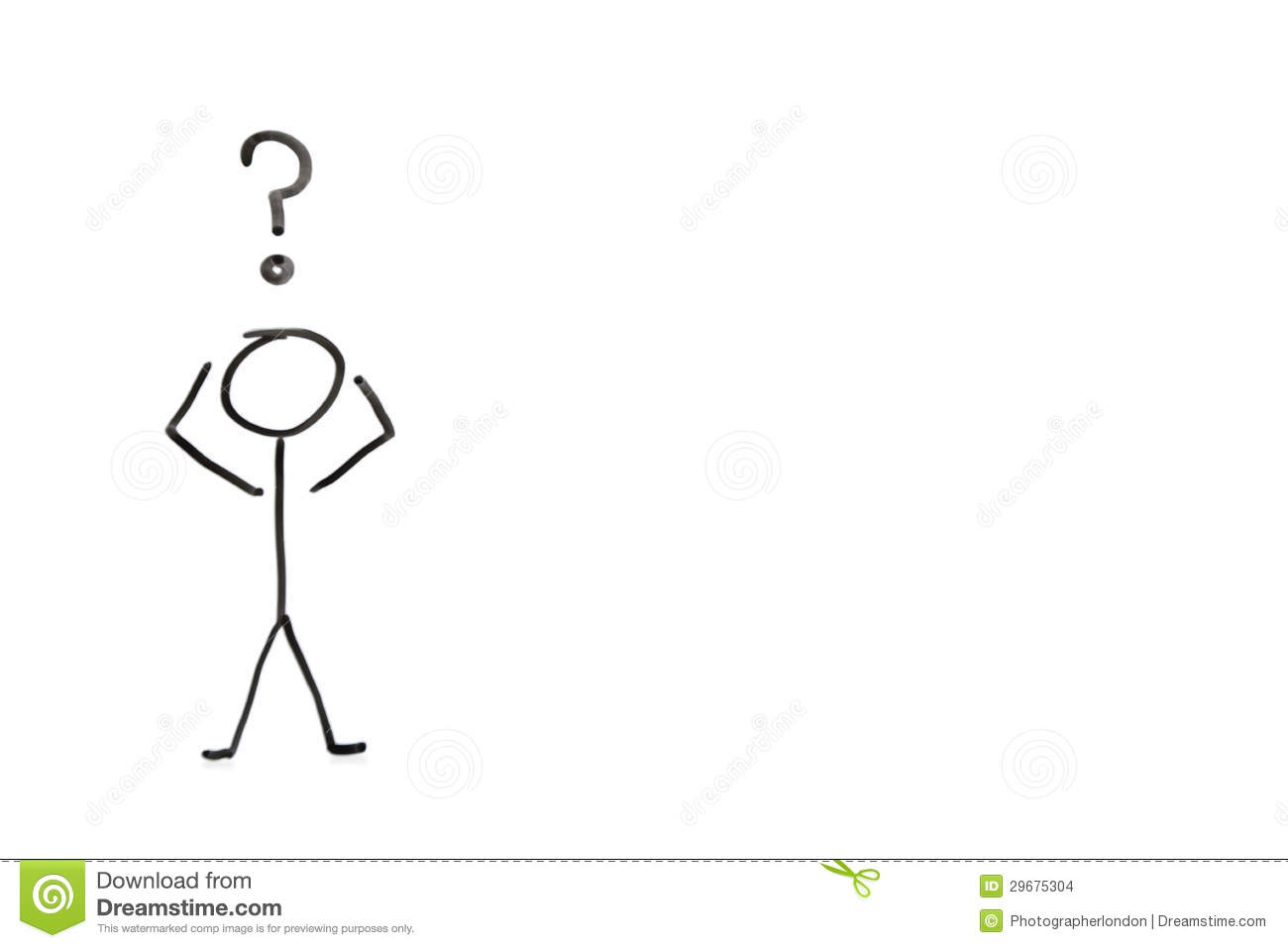 Stock Images  Stick Figure With Question Mark Depicting Confusion Over    