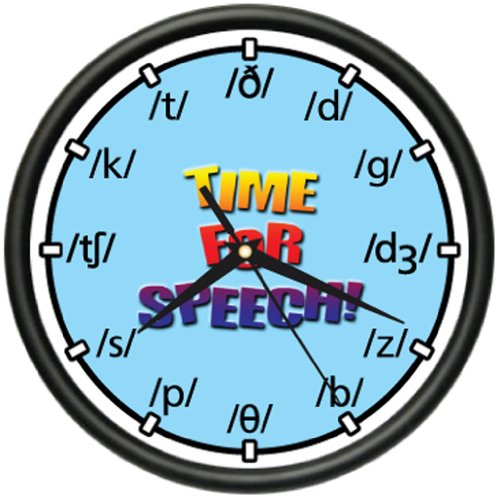 Time For Speech Wall Clock Pathologist Therapist Gift
