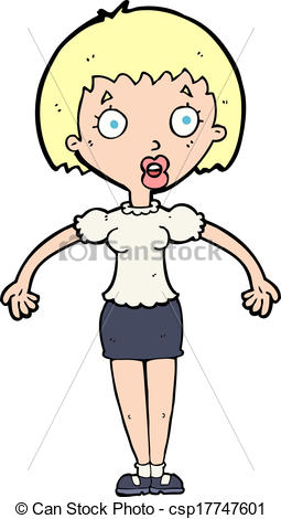 Vector Clipart Of Cartoon Confused Woman Shrugging Shoulders