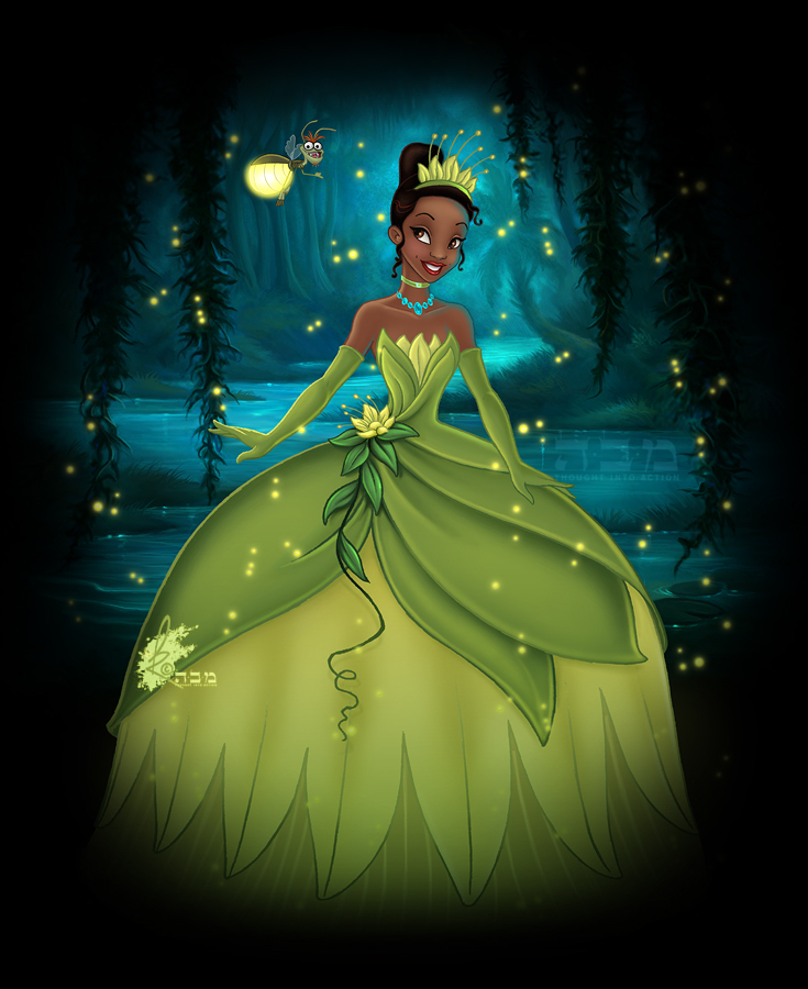 Walt Disney Princess Tiana Wear Green Dress