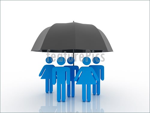 3d People   Human Character Under An Umbrella  Illustration  Clip Art