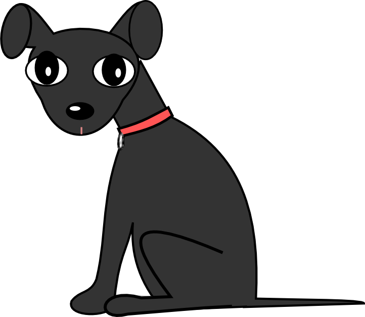Black Dog Clip Art Dog Clipart Graphic  Freebie