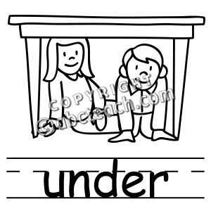 Clip Art  Basic Words  Under B W Labeled   Preview 1
