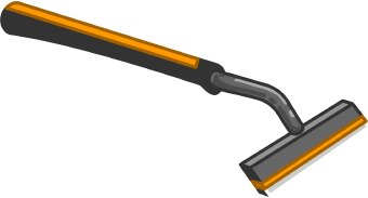 Clip Art Of An Orange And Grey Safety Razor