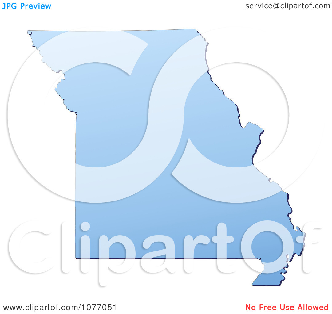 Clipart Gradient Blue Missouri United States Mercator Projection Map