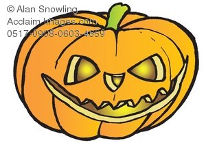 Clipart Illustration Of Halloween Pumpkin With Evil Grin   Acclaim