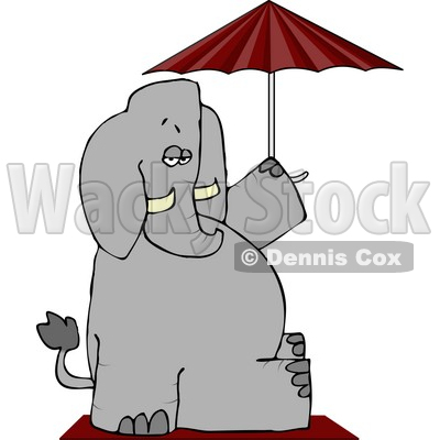Elephant Sitting Under An Umbrella Clipart   Djart  4557