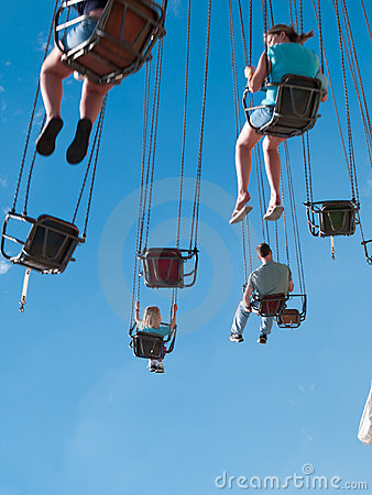 High Above The State Fair Of Texas On A Rotating Swing Thrill Ride