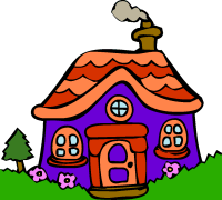 House Clipart Graphics  Grey Blue Green Purple Yellow Pink House