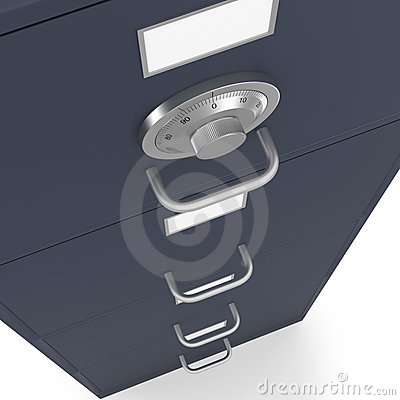 Locked Filing Cabinet With Safe Lock Dial Royalty Free Stock Images