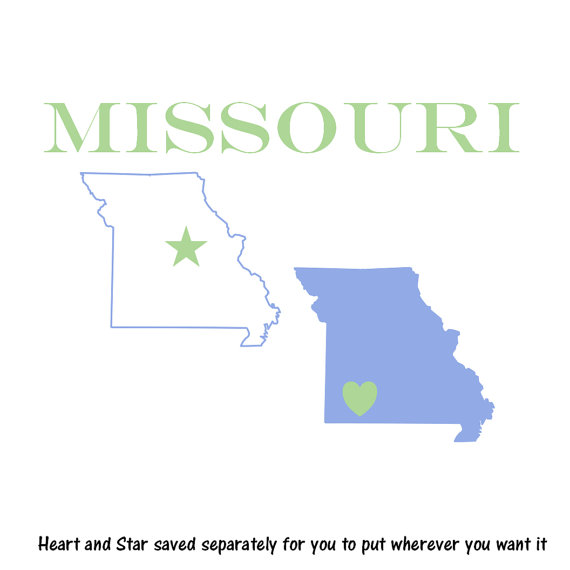 Missouri Map Downloadable Silhouette Clip Art Digital Clipart