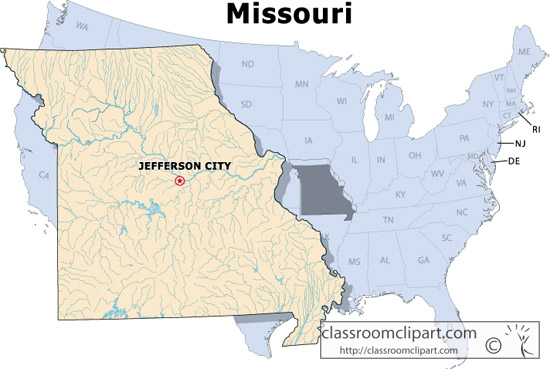 Missouri   Missouri State Map   Classroom Clipart