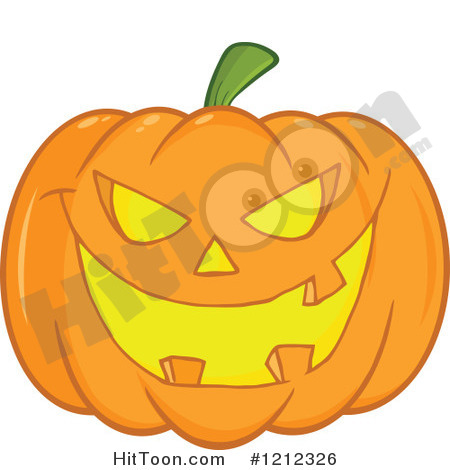 Pumpkin Clipart  1212326  Grinning Evil Jackolantern Halloween Pumpkin    