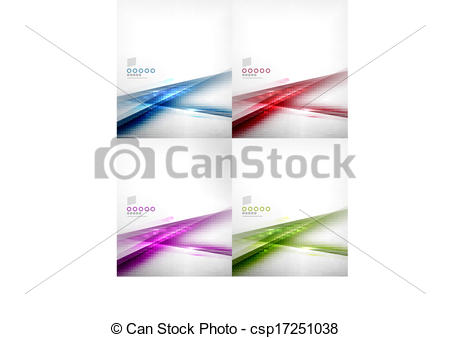 Set Of Abstract Lines Vector Design Templates For Business Technology    