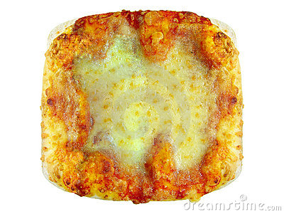 Square Pizza Isolated Over White Background