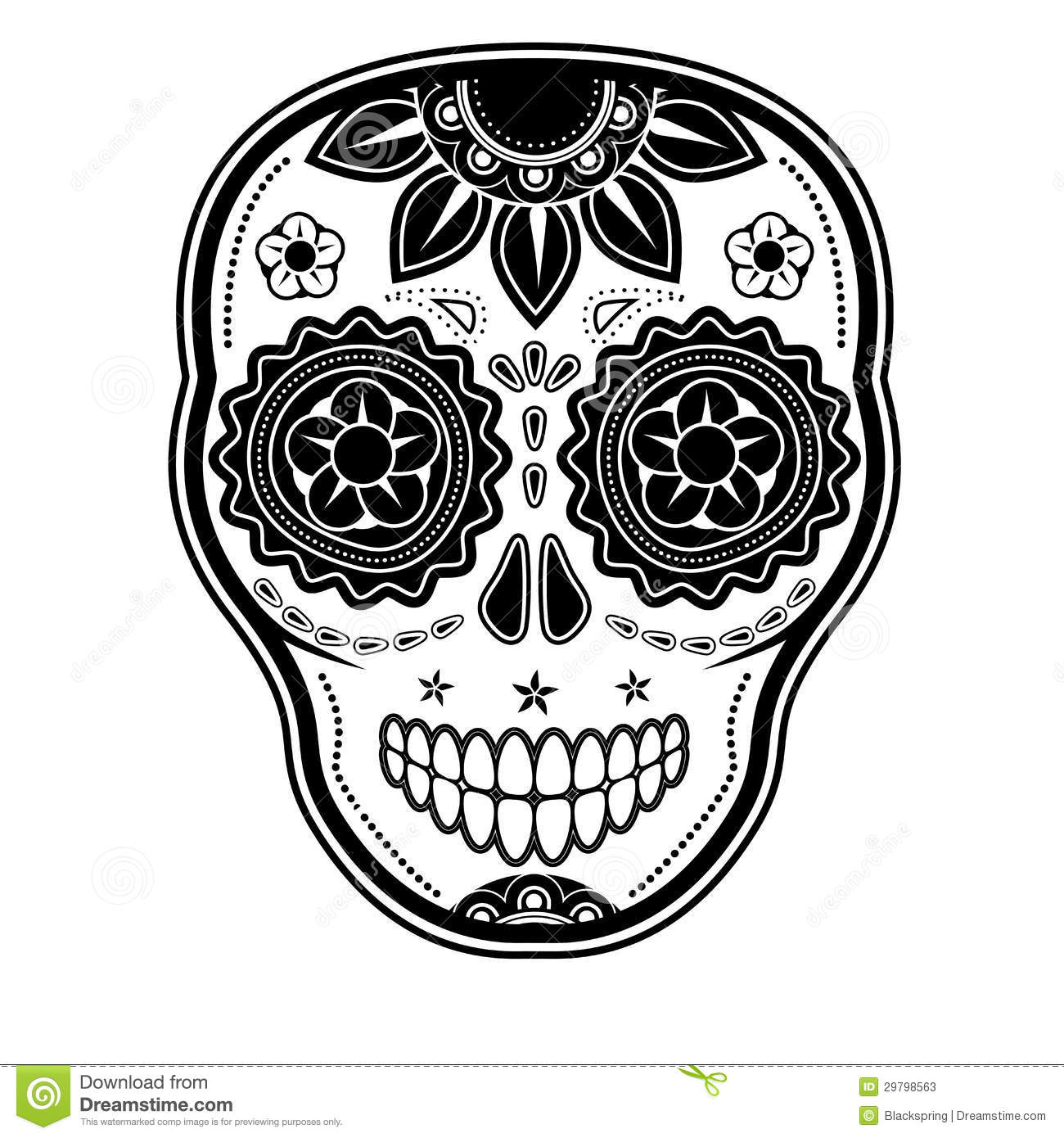 Sugar Skull Black And White Clip Art Images   Pictures   Becuo