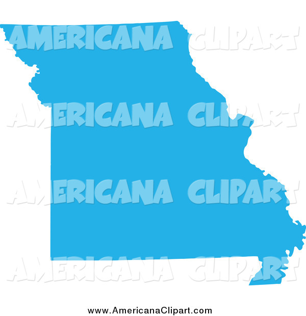 Vector Clip Art Of A Blue Silhouetted State Of Missouri United States