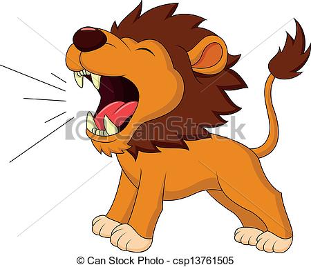 Vector Clipart Of Lion Cartoon Roaring   Vector Illustration Of Lion